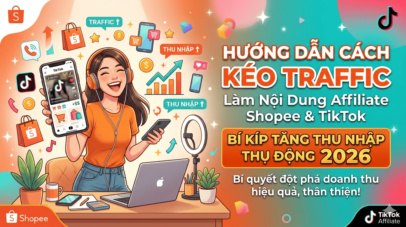 Hướng Dẫn Cách Kéo Traffic Để Làm Nội Dung Affiliate Shopee Và TikTok: Bí Kíp Tăng Thu Nhập Thụ Động 2026