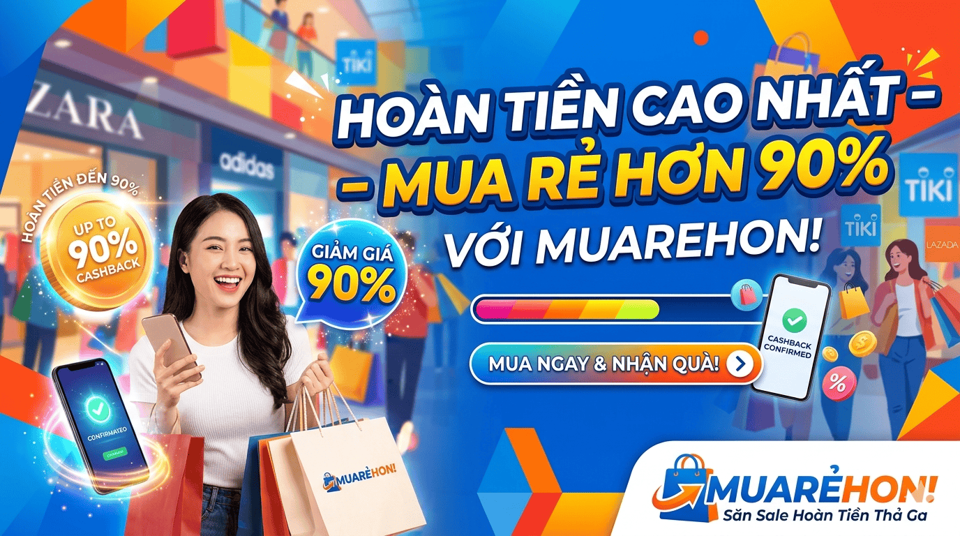 Hoàn Tiền Cao Nhất – Mua Rẻ Hơn 90% Với Muarehon!